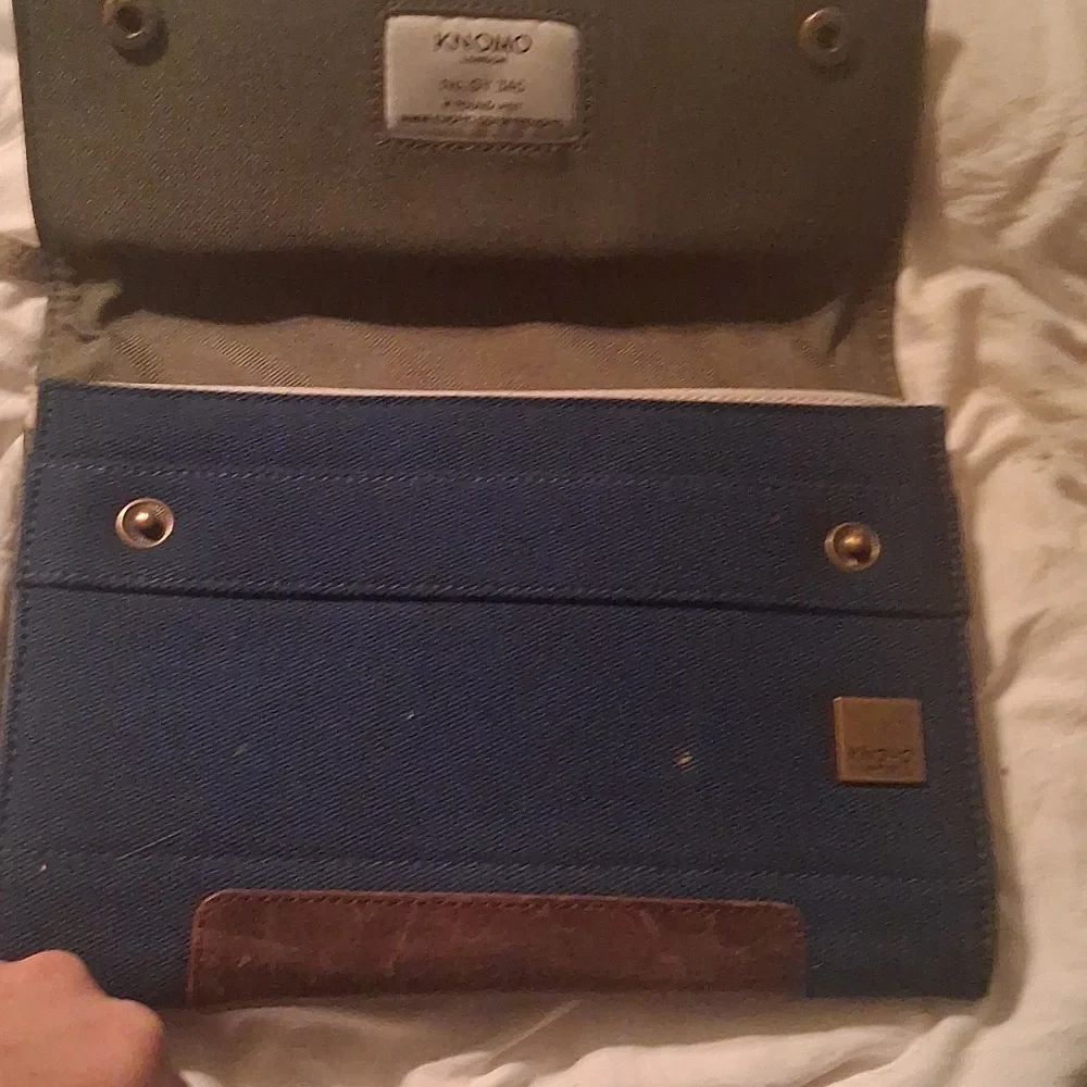 Knomo London Blue and Brown Men's Accessory Clutch